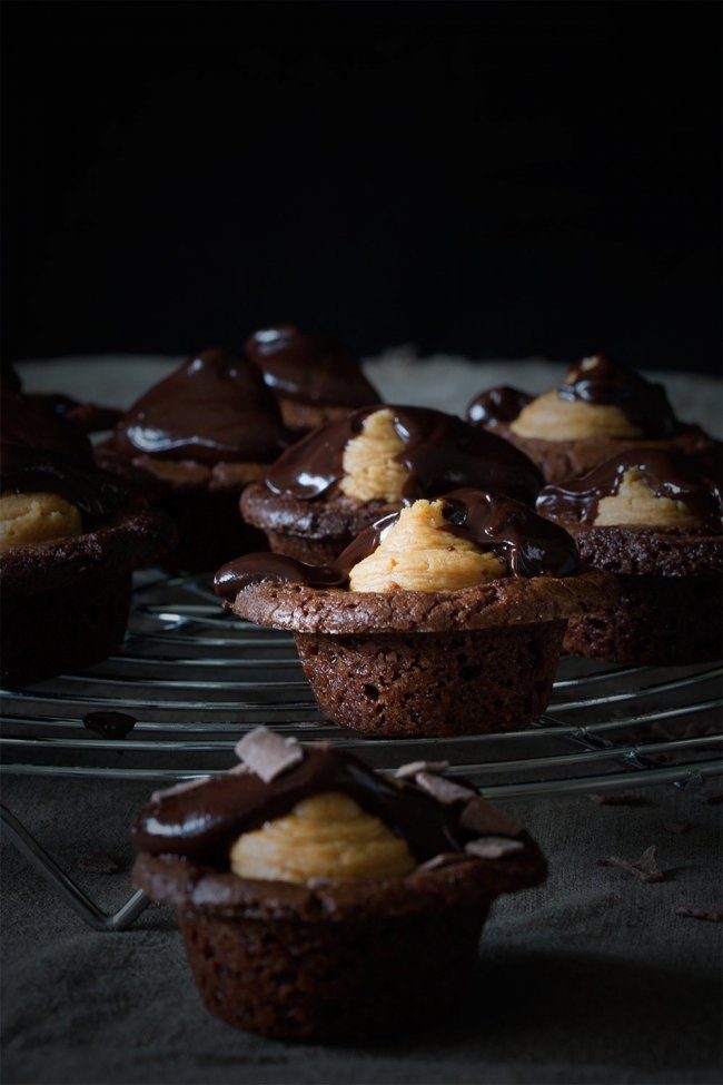 Mini Erdnussbutter Brownie Muffins - Patrick Rosenthal