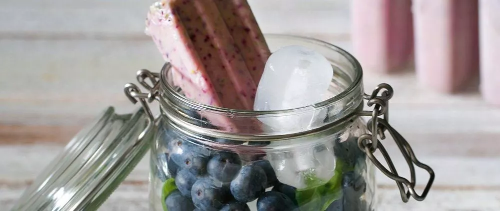 Joghurt Blaubeer-Basilikum Eis am Stiel - Patrick Rosenthal
