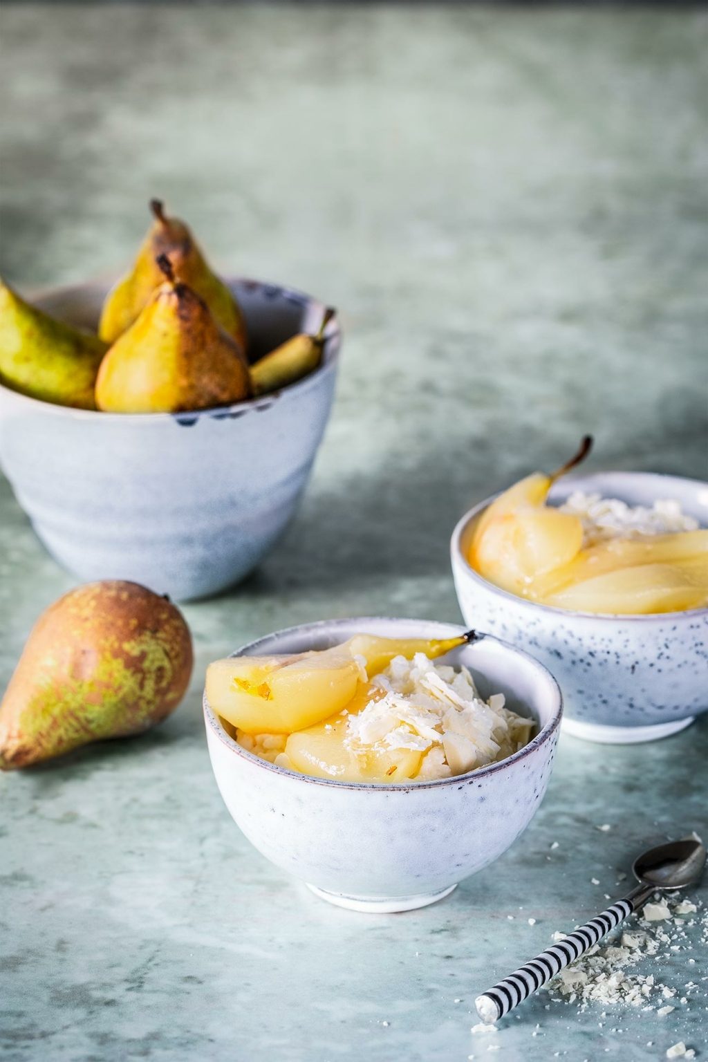 Milchreis mit weißer Schokolade und Weißwein-Birnen - Patrick Rosenthal