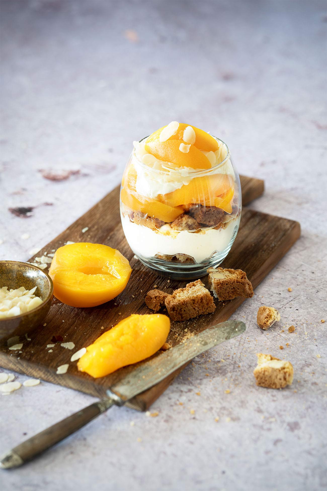 Markt Minenfeld Krug dessert mit pfirsich im glas Sonnig Zubehör Shinkan