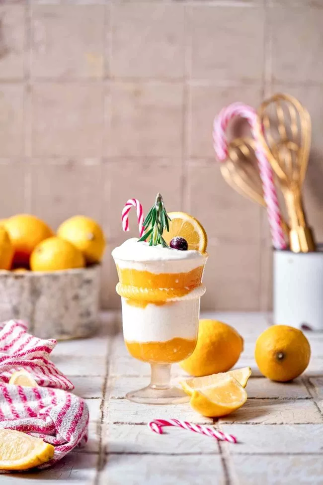 Ich habe es: DAS perfekte Dessert für die Weihnachtstage, zwischen den Feiertagen und/oder zu Silvester. Da das Silvester-Feuerwerk ausfallen muss, gibt es eben eine Geschmacksexplosion aus süß-sauren Zitronen, Vanille und Joghurt. Und dank dem leckeren Lemon Curd von Chivers bist du in wenigen Minuten Startbereit.