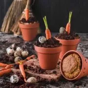 Hach, das hat mir mal richtig Spaß gemacht so in der Kakao-„Blumenerde“ zu wühlen und die kleinen Karotten in die „Erde“ zu stecken. Ich finde, dass dies die perfekten kleinen Küchlein zu Ostern sind.