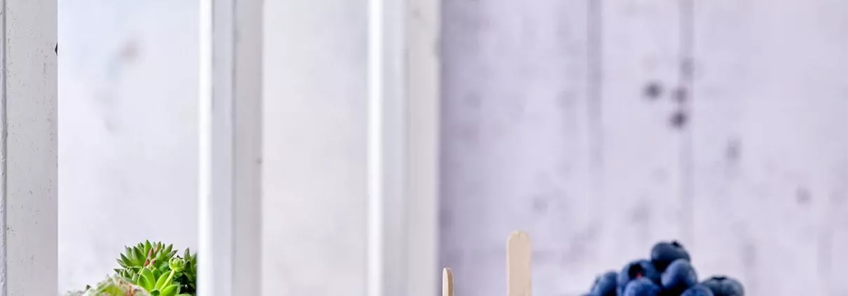 Noch nie war Joghurt machen so einfach. Mit dem Joghurtzubereiter EasiYo, den es bereits ab 29,99 Euro inkl. Joghurtpulver für 2 kg gibt, ist es richtig einfach, sich seinen Lieblingsjoghurt zuzubereiten. Das Schwierigste ist, sich zwischen den leckeren Geschmacksrichtungen zu entscheiden. Gerade im Sommer essen wir viel Joghurt. Zum Frühstück mit Obst, tagsüber gern als Frozen Joghurt und abends auch gerne als leckeres Eis am Stiel. Die Kombinationsmöglichkeiten sind unzählig. Wie das geht? Mit Wasser aufgießen, schütteln und den Rest über Nacht den Lebendkulturen überlassen. Dann nur noch kühlen und fertig ist ein köstlicher Joghurt Wir lieben besonders den Naturjoghurt nach griechischer Art ohne zusätzlichen Zuckerzusatz. Für Alle, die einen Joghurt gesucht haben, um Frozen Joghurt herzustellen, hat ihn jetzt gefunden. Denn der schmeckt wie bei den angesagtesten Frozen Joghurt Shops. Für die Popsicles habe ich mich für den Blaubeer-Joghurt entschieden. Einfach Joghurt einen Tag vorher zubereiten, in Muffinförmchen oder Kuchenförmchen füllen, Heidelbeeren darauf verteilen und ein Holzstäbchen mittig in die Form stellen und einfrieren.