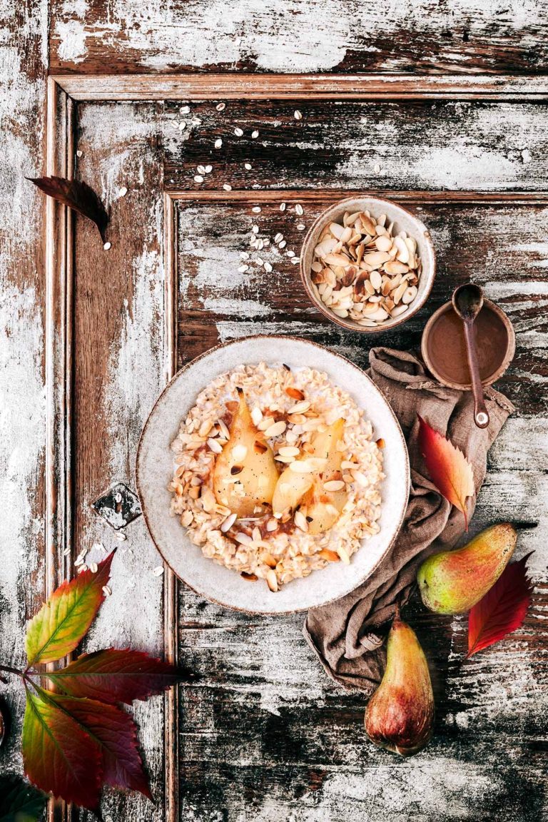 Herbstliches Porridge mit Vanille-Birnen - Patrick Rosenthal