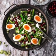 In nur 20 Minuten auf dem Tisch. Dieser frische Spargelsalat ist einer meiner Favoriten und eine gute Gelegenheit hart gekochte Eier zu verwerten. Mit Zitronen-Dressing beträufelt, hat dieser Salat bei jedem Bissen einen leichten und würzigen Geschmack.
