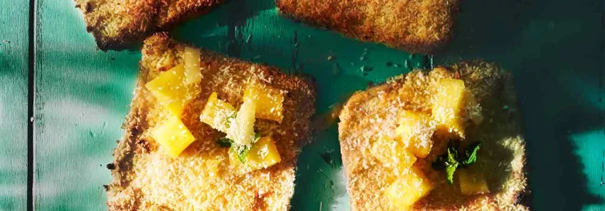 Gebackene Kokos-French Toast mit warmer Ananas Rum Soße - Patrick Rosenthal