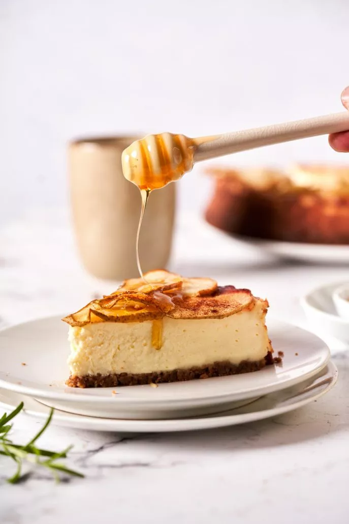 Rezept New York Cheesecake mit karamellisierten Birnen