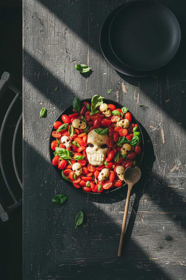 Totenkopfsalat zu Halloween