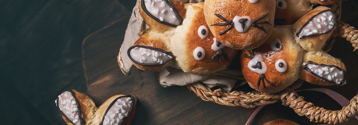 Hefe Osterhasen mit Gesicht
