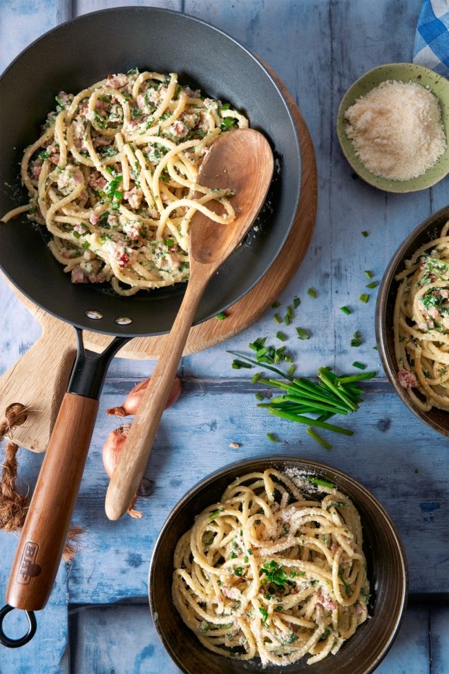 Grüne Soße Spaghetti Carbonara