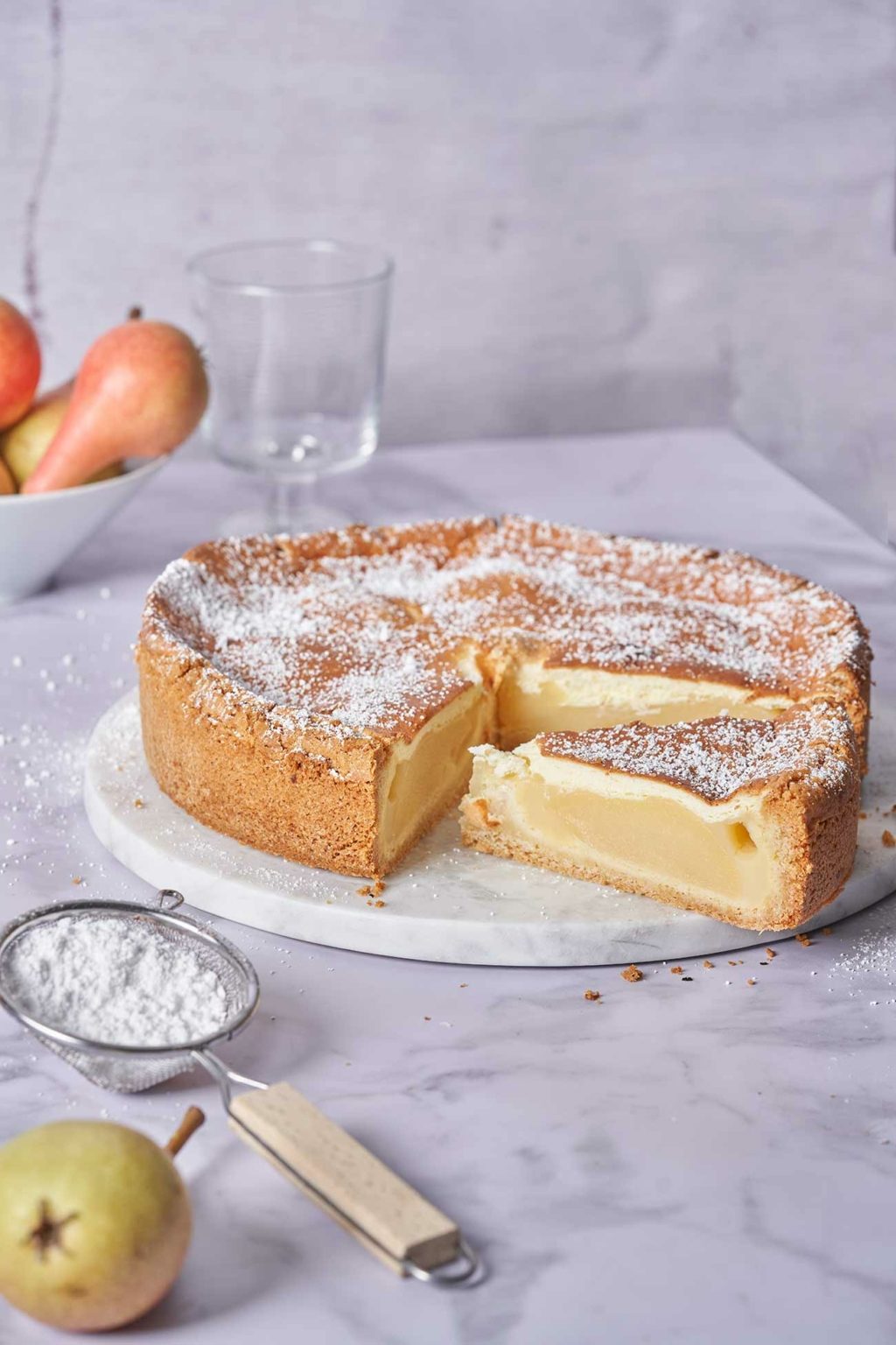Birnen-Sekt-Puddingkuchen mit Schmandcreme - Patrick Rosenthal