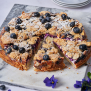 Saftiger Blaubeerkuchen mit Frischkäsefüllung