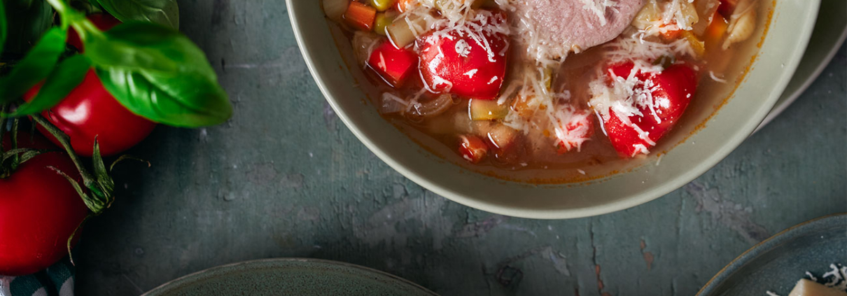 Minestrone mit Barbarie-Ente
