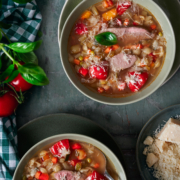 Minestrone mit Barbarie-Ente