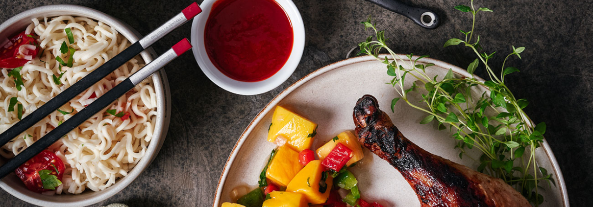 Barbarie-Entenkeulen vom Grill mit Mango Salsa