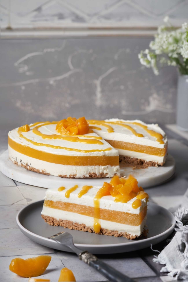 Pfirsich-Mango Torte ohne Backen