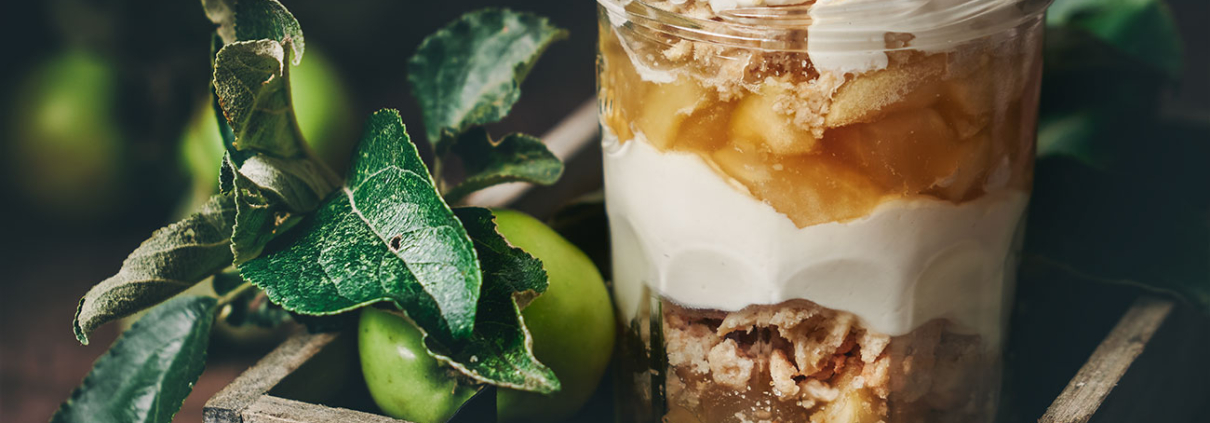 Apfel Crumble im Glas