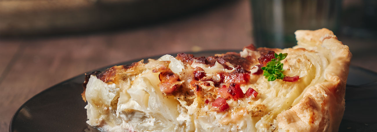 Spitzkohl-Quiche mit Schinken