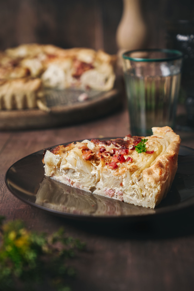 Spitzkohl-Quiche mit Schinken