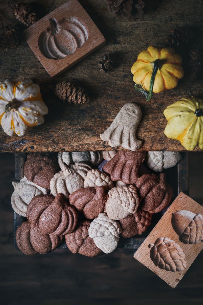 Herbstkekse aus der Holzform