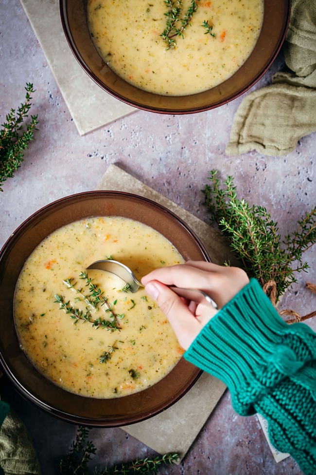 Cheddar-Brokkolisuppe
