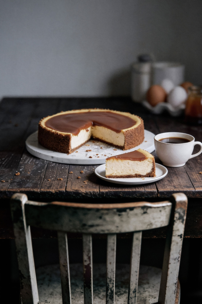 Gebackener Salted Caramel Cheesecake