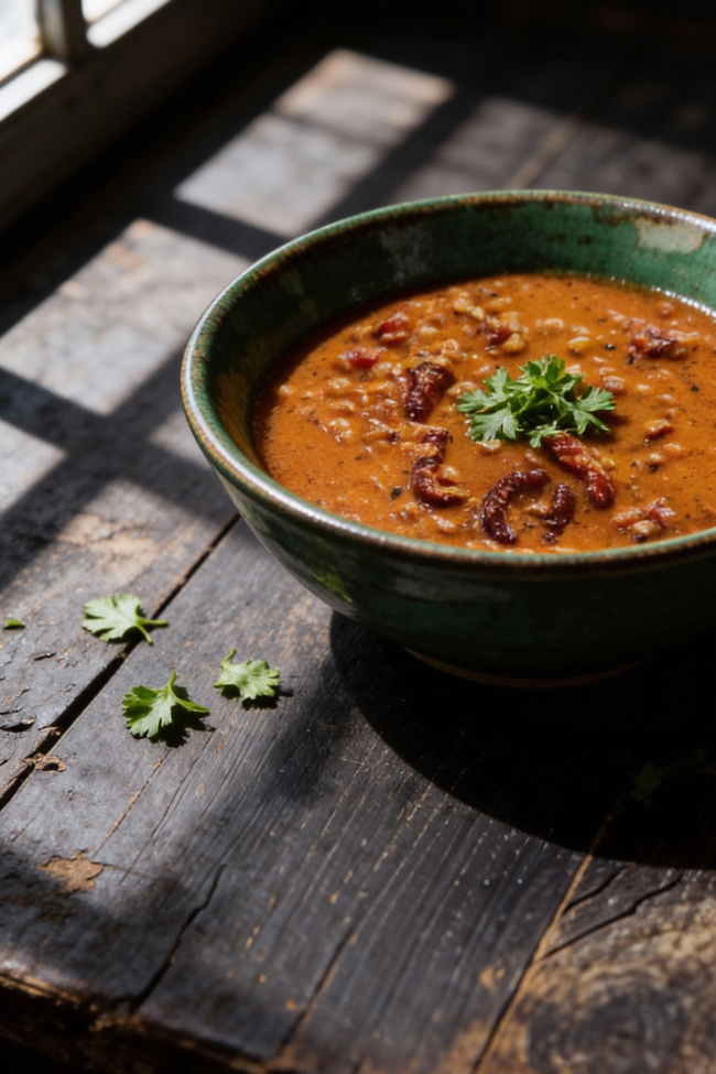 Rustikale Linsensuppe mit Parmesan