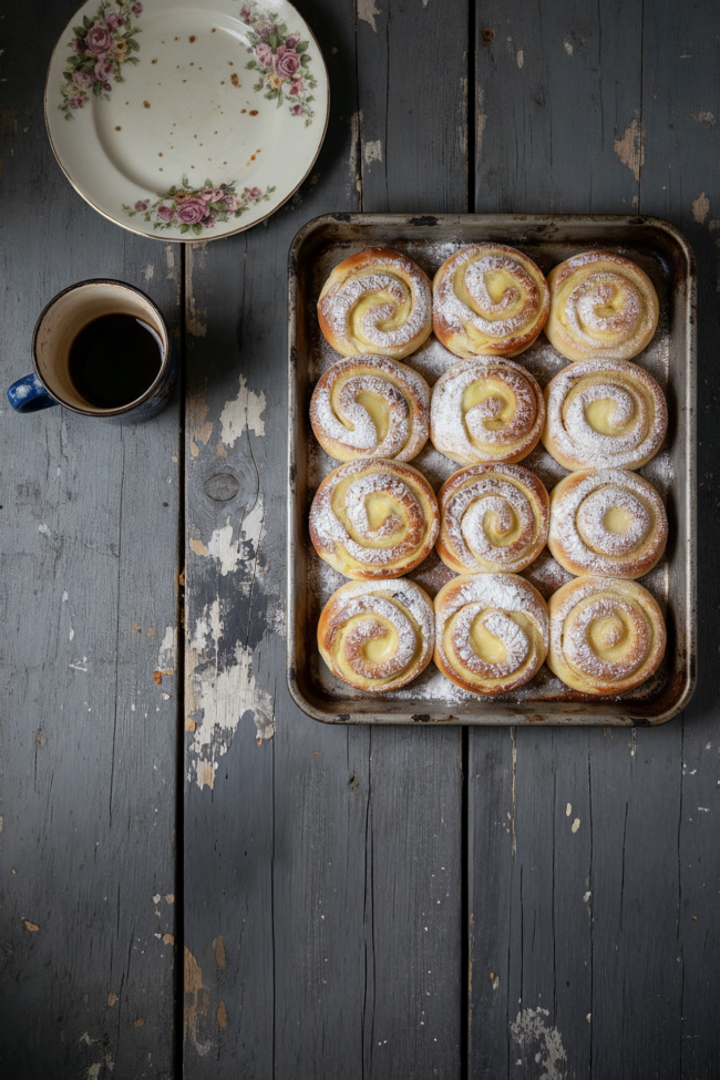 Pudding-Quarkschnecken