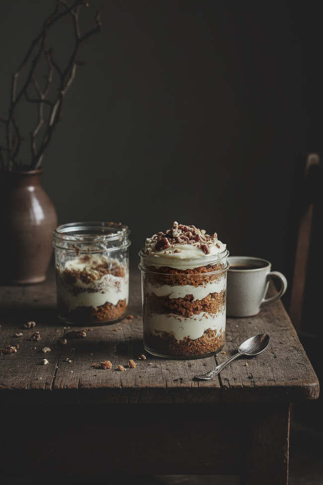 Klassischer Karottenkuchen im Glas