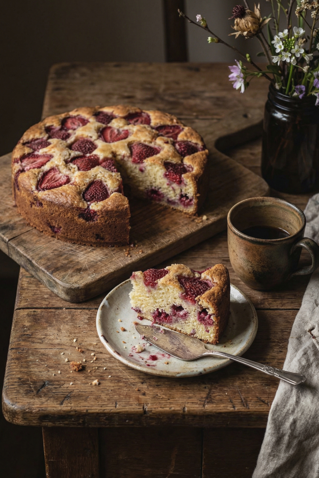Ricotta-Erdbeer-Himbeer-Kuchen