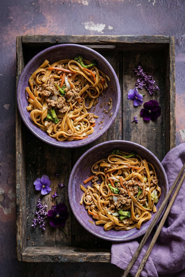 Teriyaki-Hähnchen-Nudeln