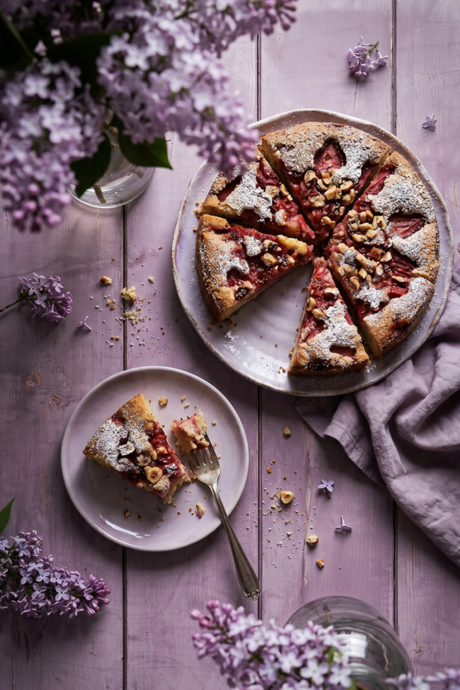 Versunkener Erdbeerkuchen